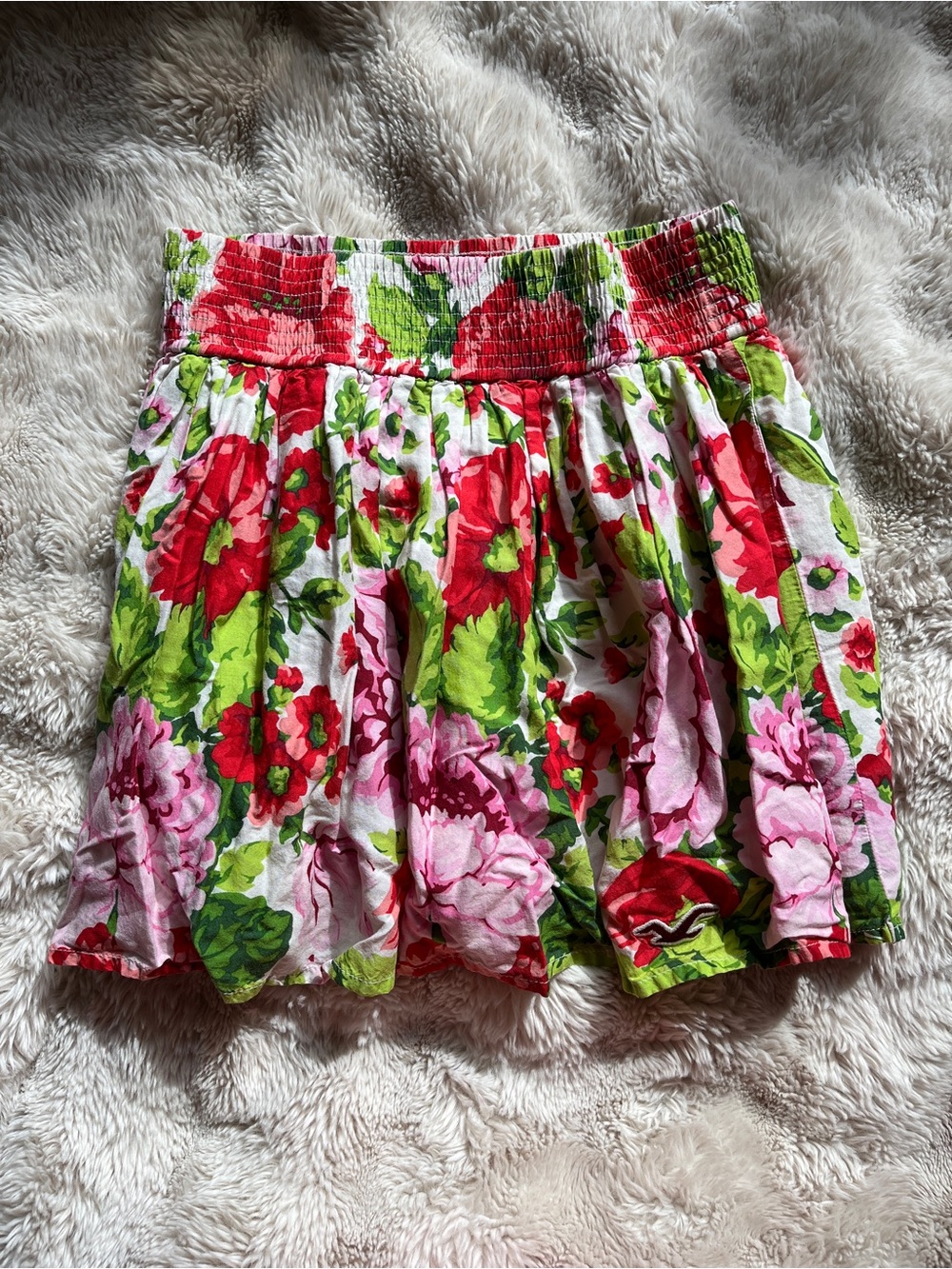 Vintage Y2K 2000s Hollister Bright Floral Double Lined Mini Skirt